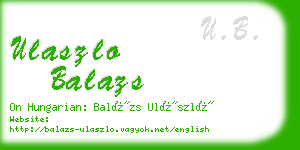 ulaszlo balazs business card